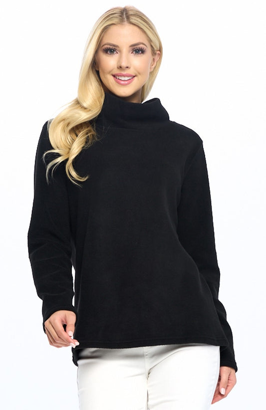 Stella Fleece Top - Black