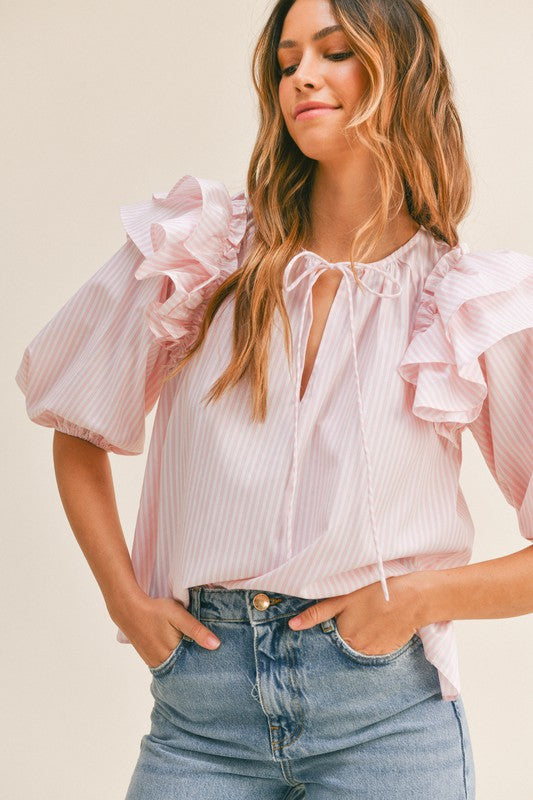 April Ruffle Sleeve Top