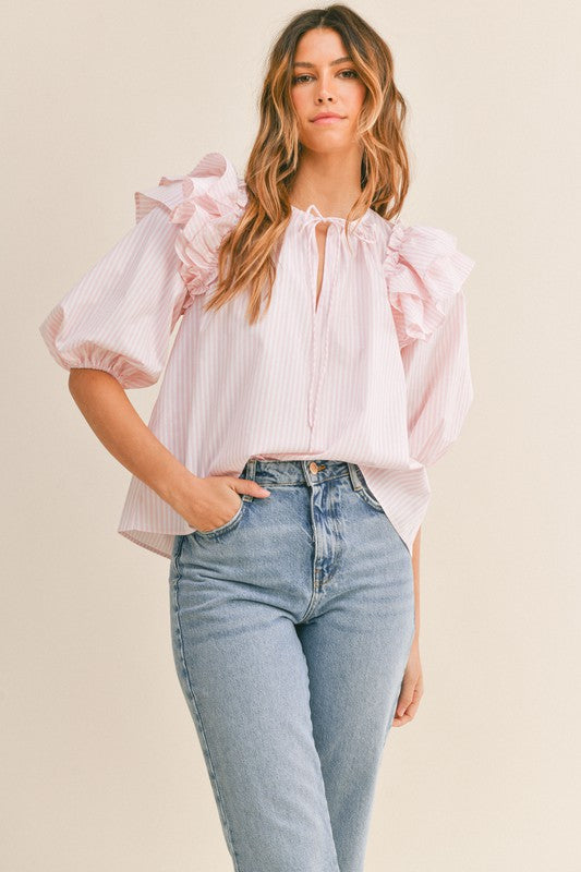 April Ruffle Sleeve Top