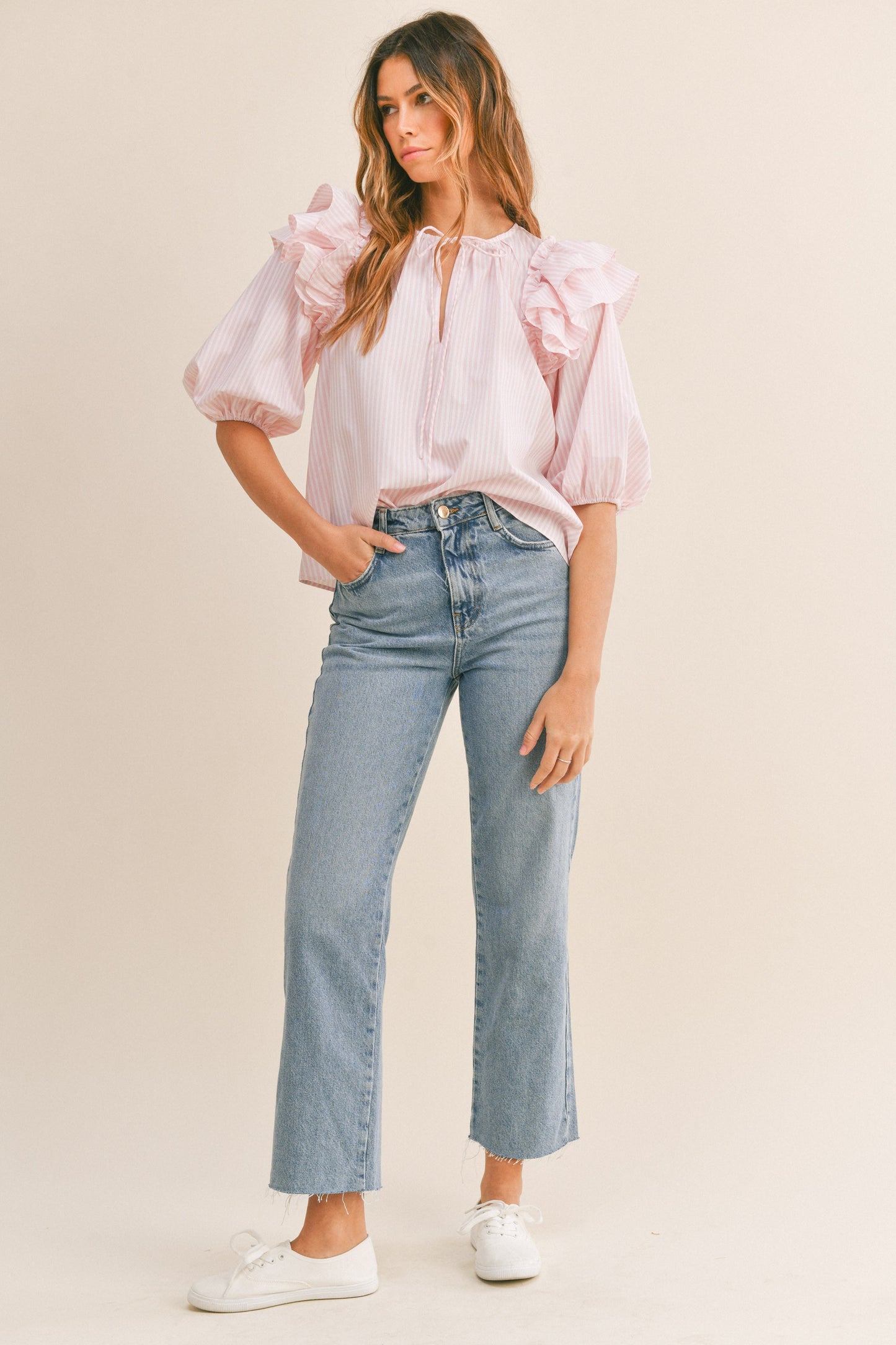 April Ruffle Sleeve Top