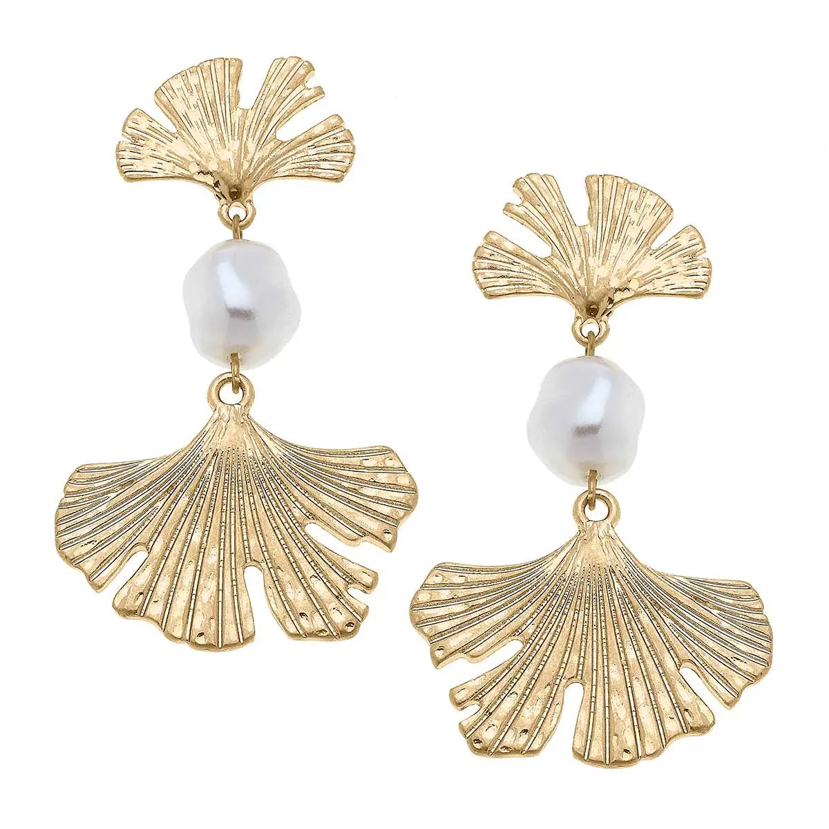 Vivy Ginkgo & Pearl Statement Earrings