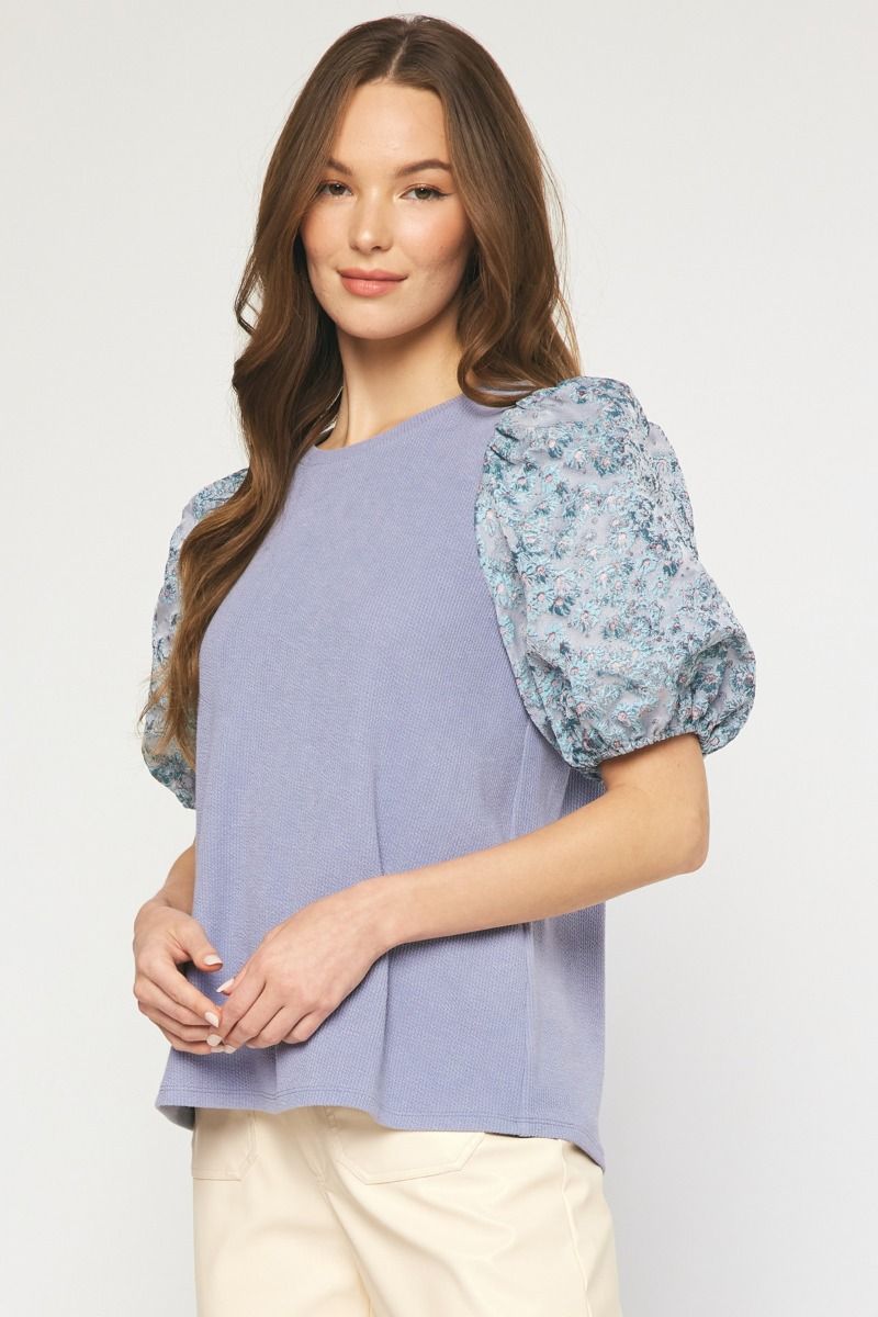 Kelly Jacquard Sleeve Top