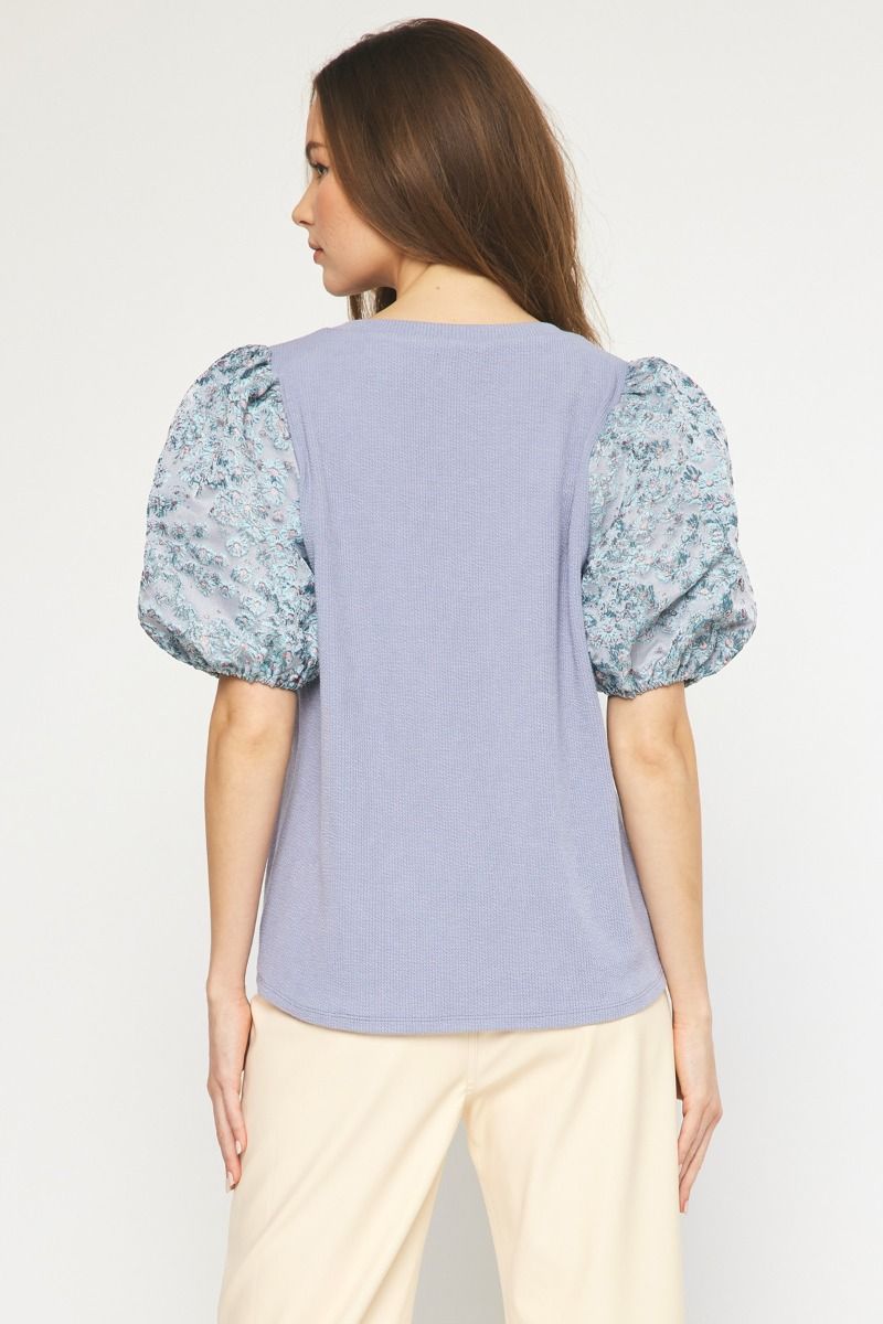 Kelly Jacquard Sleeve Top