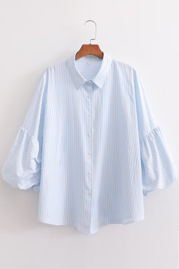 Sarah Striped Bubble Sleeve Shirt