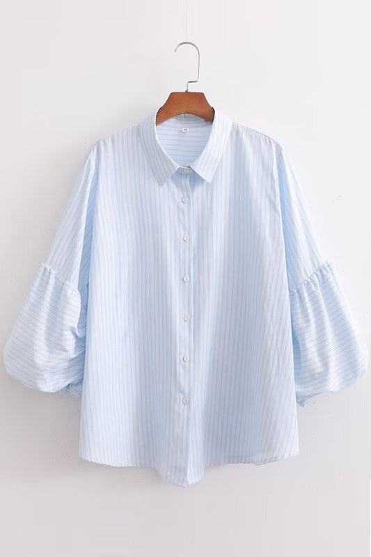 Sarah Striped Bubble Sleeve Shirt