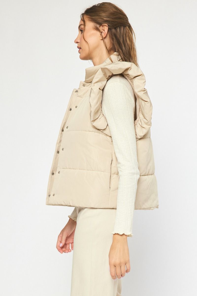 Jenna Ruffle Shoulder Vest