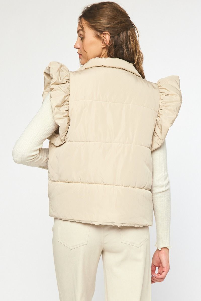 Jenna Ruffle Shoulder Vest