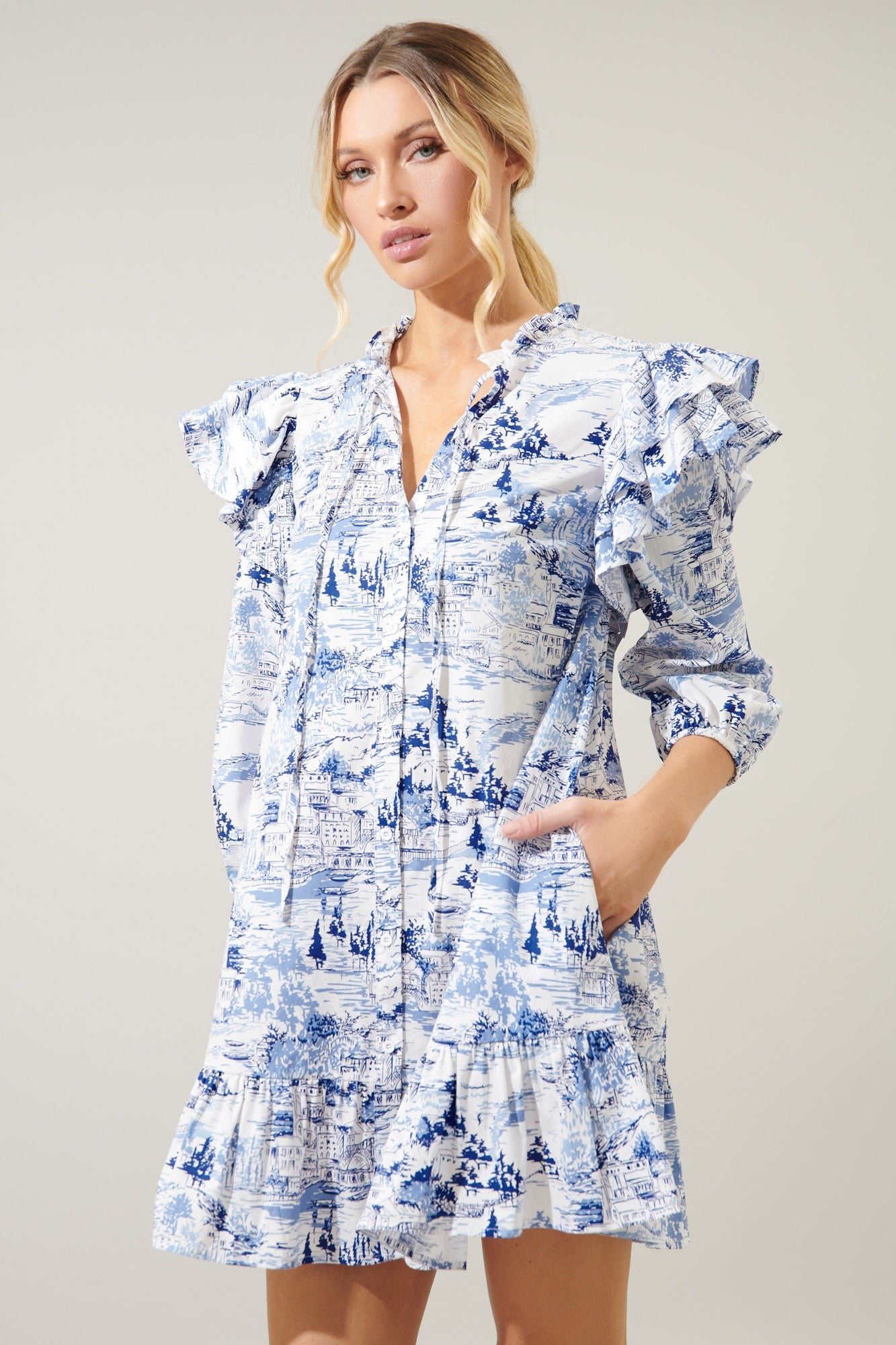 Sammy Ruffle Dress - Francine Toile