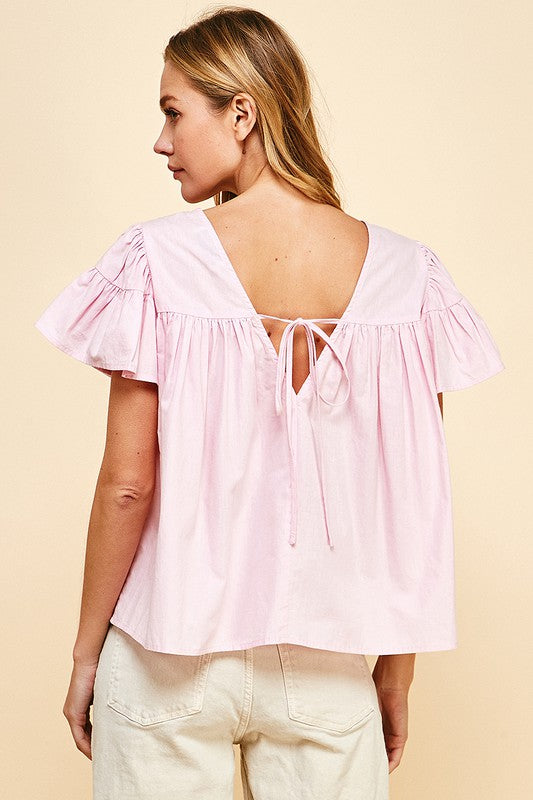 Angie Flutter Sleeve Top