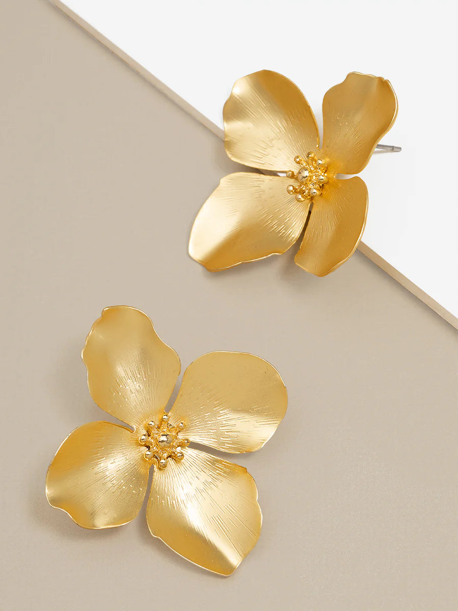 Garden Party Floral Earring - Gold