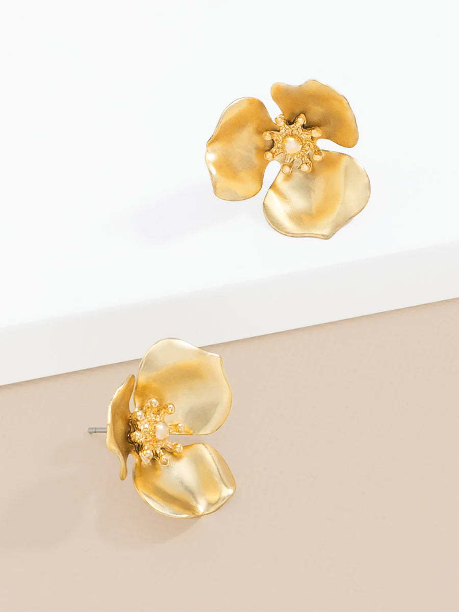 Lotus Stud Earring - Gold