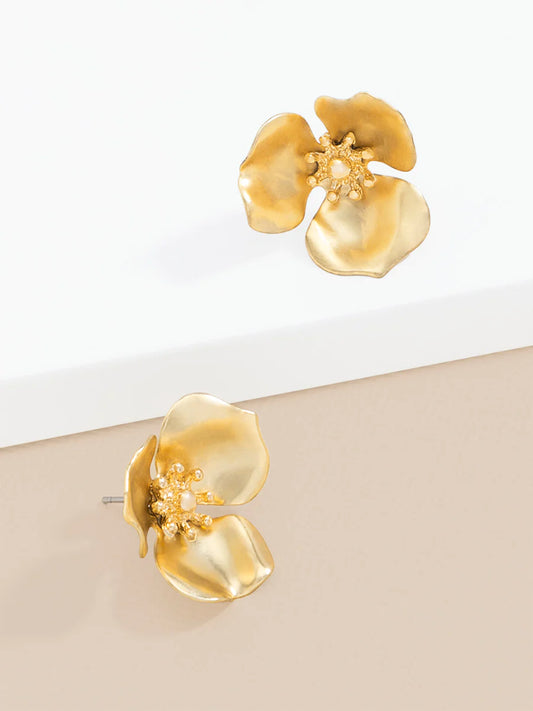 Lotus Stud Earring - Gold