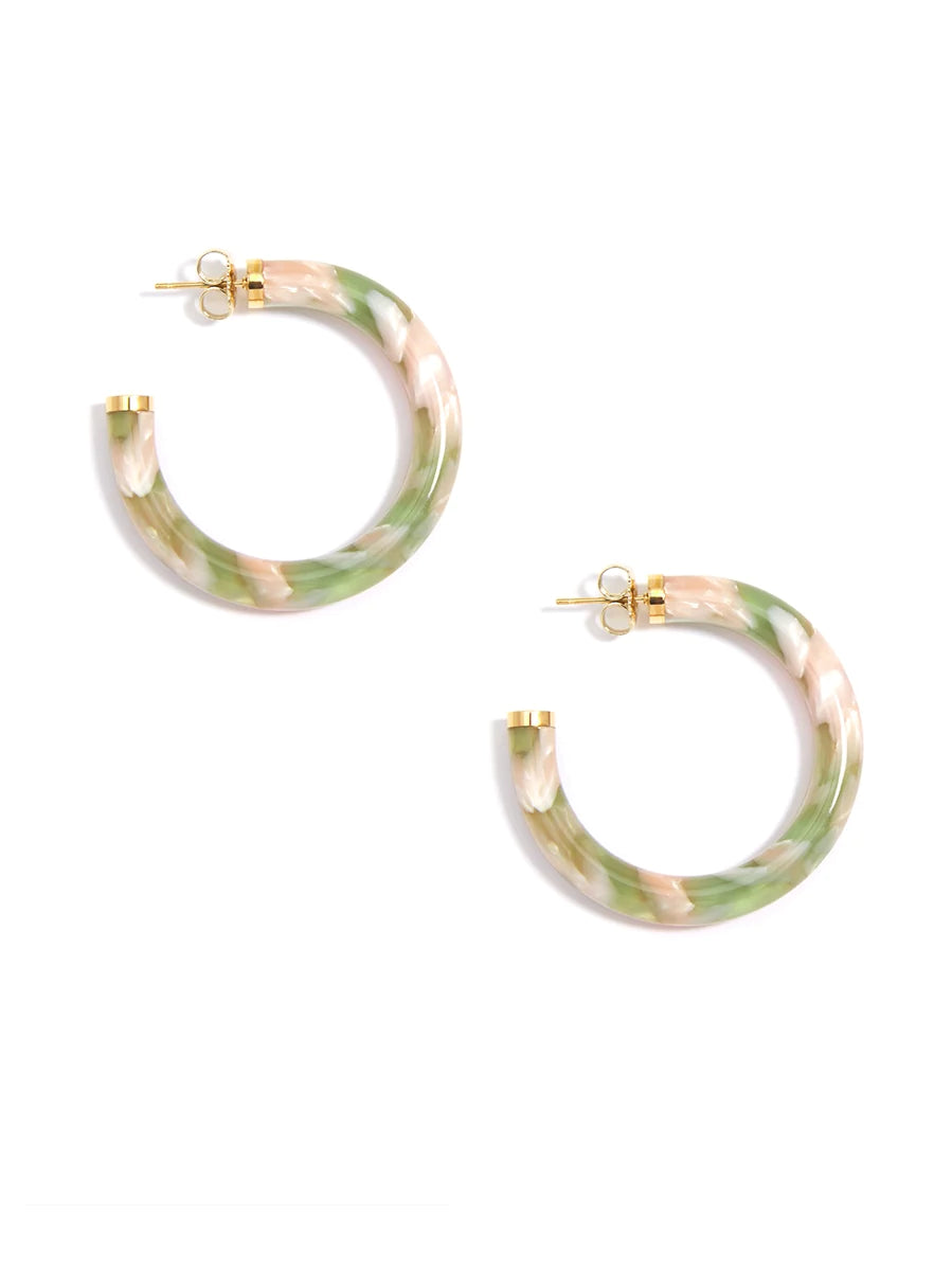 Tortoise Hoop - Pink and Green